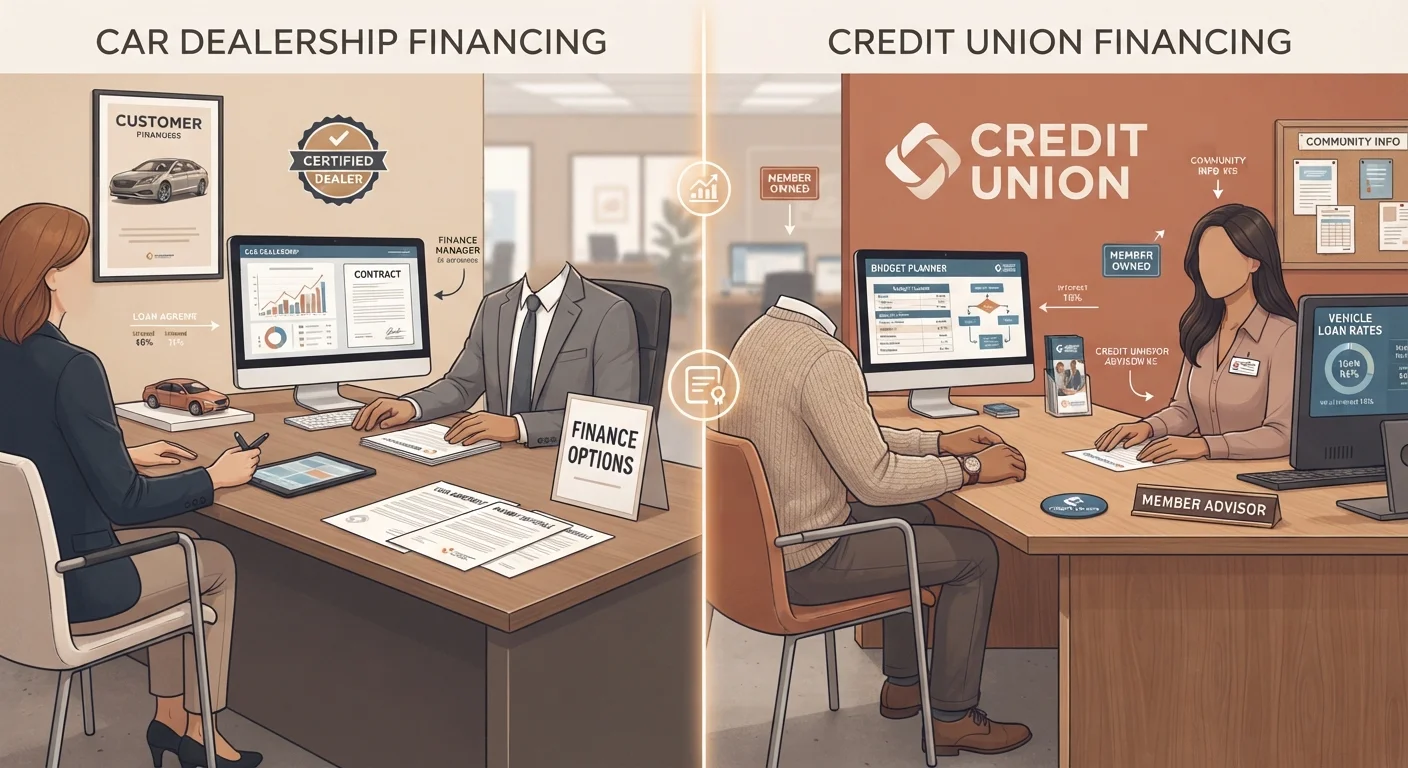Financing Through a Dealer vs. a Bank or Credit Union